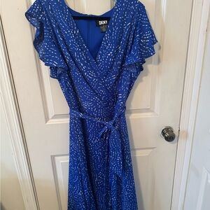 DKNY Vibrant Blue Midi Dress